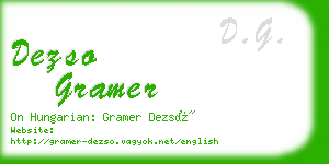 dezso gramer business card